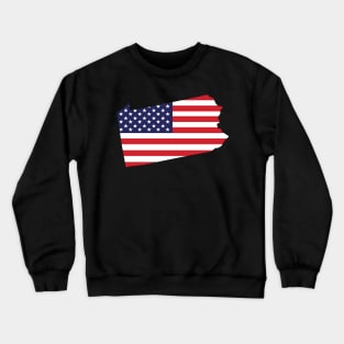 Pennsylvania State Shape Flag Background Crewneck Sweatshirt